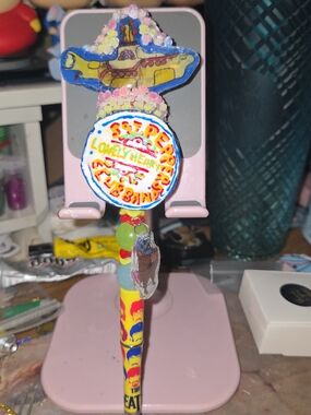 Hand Crafted Beetles Yellow Submarine Pen with Nowhere Man Charm